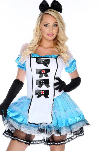 Blue Black Wonderland Alice 3pc Storybook Costume - AMIClubwear