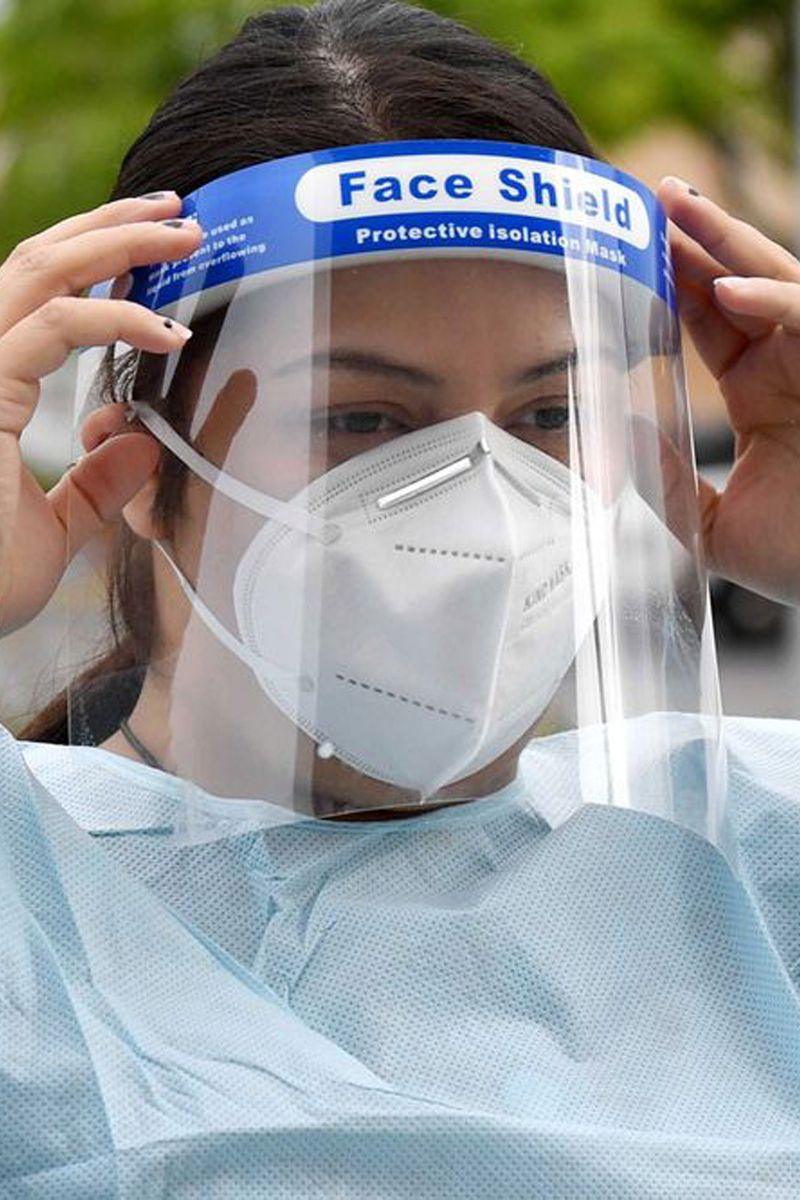 Blue Clear Protective 3 Piece Face Shield - AMIClubwear