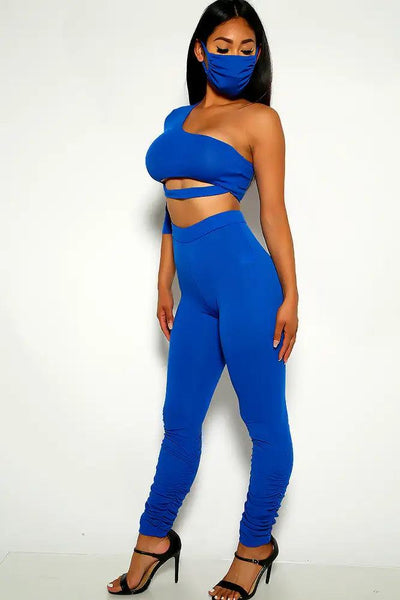 Blue Cut Out 3 Piece Outfit - AMIClubwear