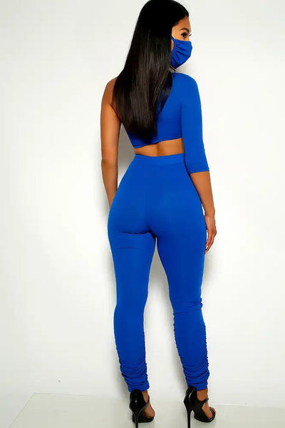 Blue Cut Out 3 Piece Outfit - AMIClubwear