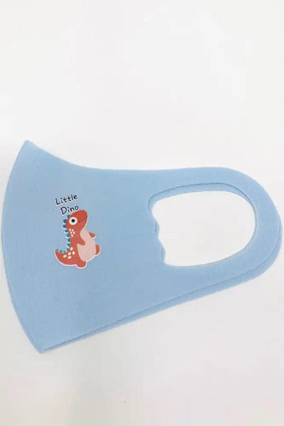 Blue Dinosaur Print Reusable Kids Face Mask 1 Piece - AMIClubwear