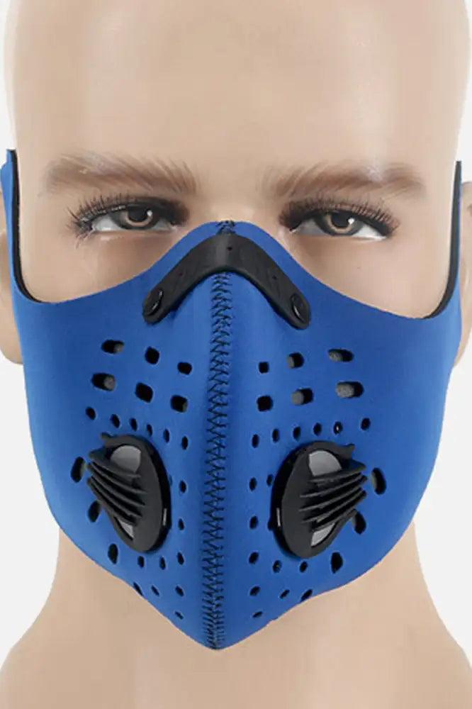 Blue Double Respirator Filter Reusable Face Mask - AMIClubwear