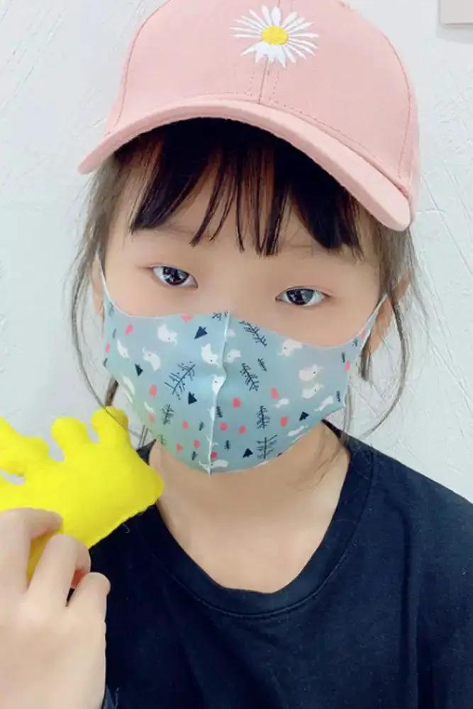 Blue Elephant Print Reusable Kids Face Mask 1 Piece