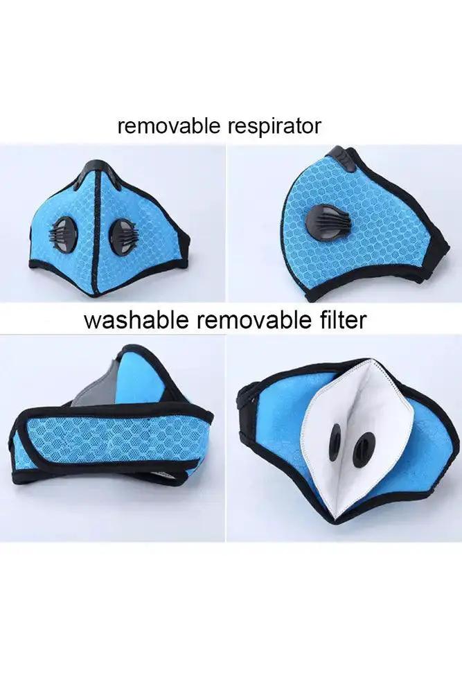 Blue Netted Filter One Piece Face Mask