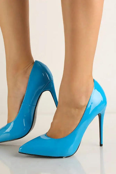 Blue Pointy Toe High Heel Pumps - AMIClubwear
