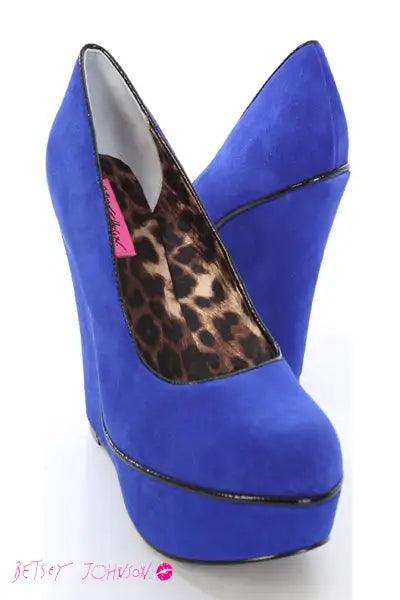 Blue hot sale suede wedges