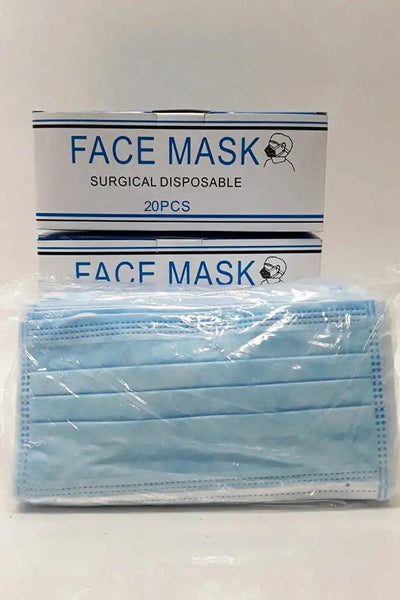 Blue Surgical 3 Layer Disposable Face Mask 20 Pieces - AMIClubwear
