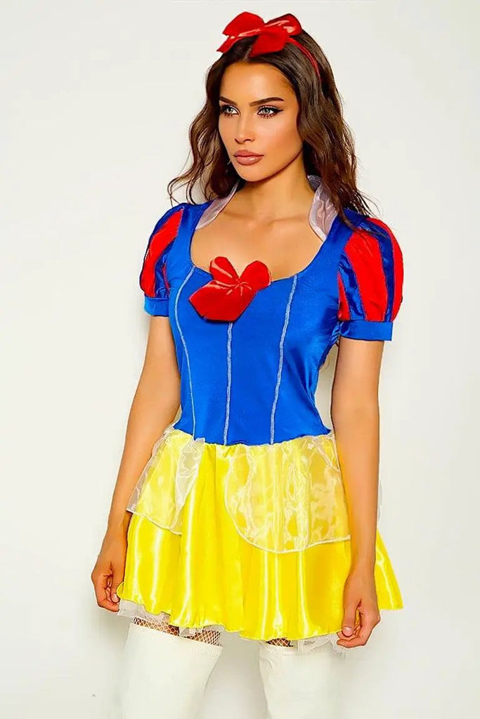 Blue Yellow Snow White Dress Sexy 2 Pc Costume