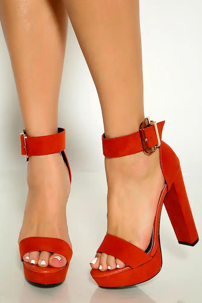 Brick Open Toe Espadrille Platform Chunky High Heels - AMIClubwear