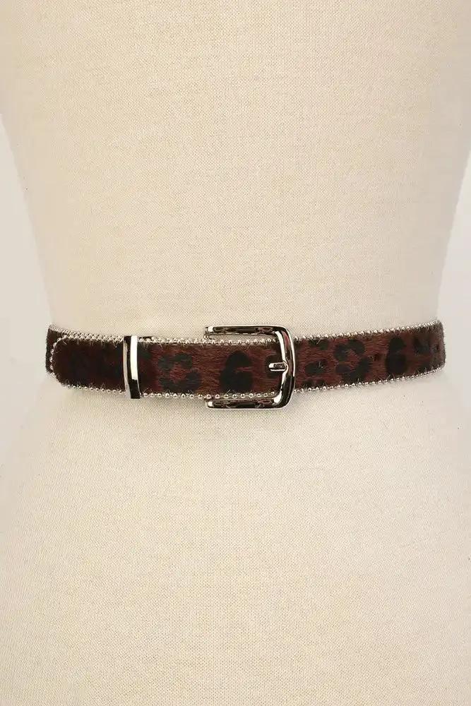 Brown Leopard Short Hair Faux Fur Fanny Pack