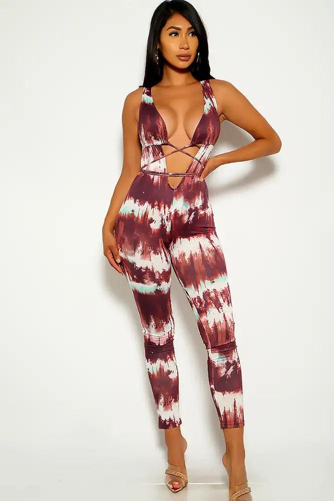 Brown Strappy Sleeveless Jumpsuit - AMIClubwear