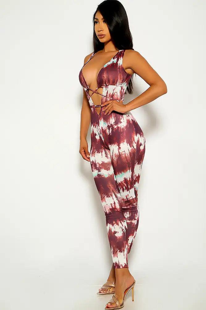 Brown Strappy Sleeveless Jumpsuit - AMIClubwear