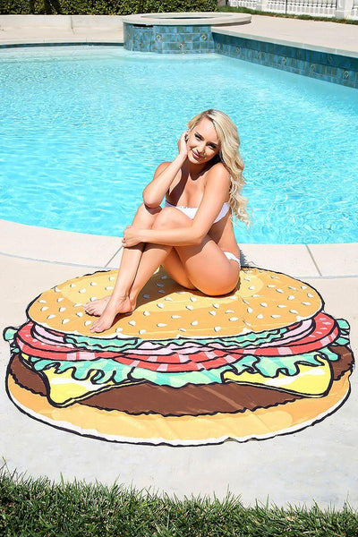 Burger Print Versatile Swimsuit Cover Up - AMIClubwear