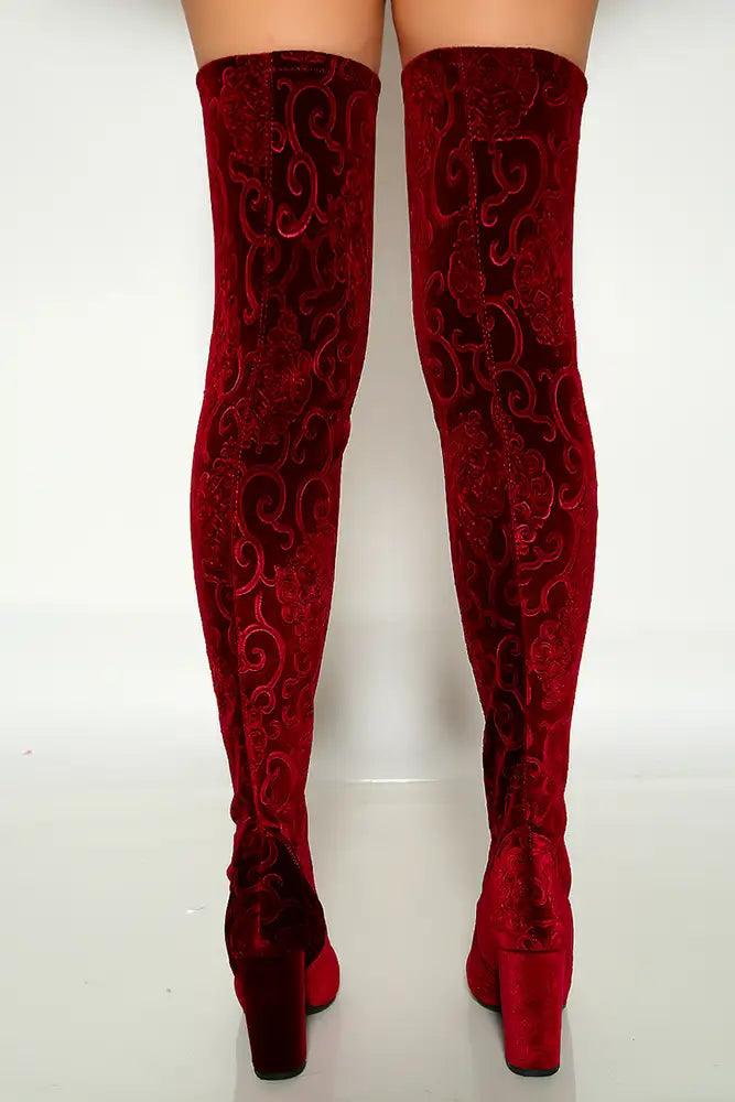 Velvet thigh outlet boots