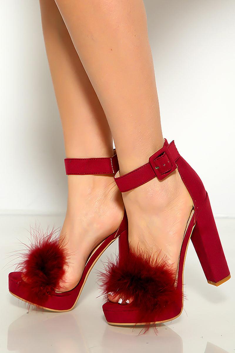 Burgundy deals fur heels