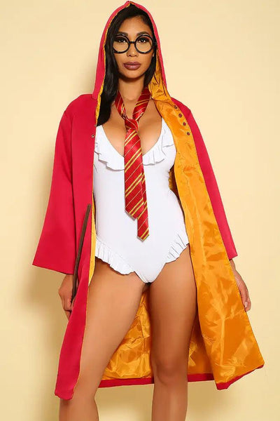 Burgundy Sexy Wizard 3 Piece Harry Costume - AMIClubwear