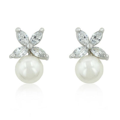 Butterfly Pearl Stud Earrings - AMIClubwear