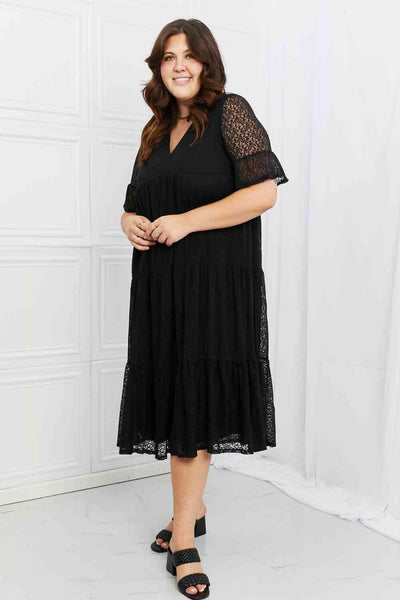 P & Rose Lovely Lace Full Size Tiered Dress - AMIClubwear
