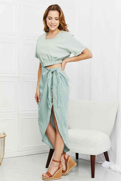 HEYSON Make It Work Cut-Out Midi Dress in Mint - AMIClubwear