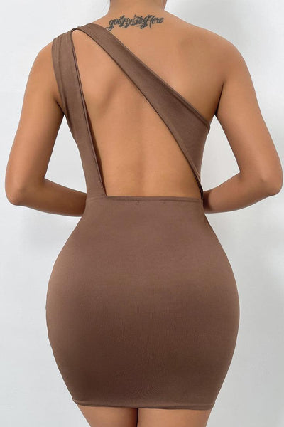 Camel Cut Out Sleeveless Sexy Party Dress - AMIClubwear