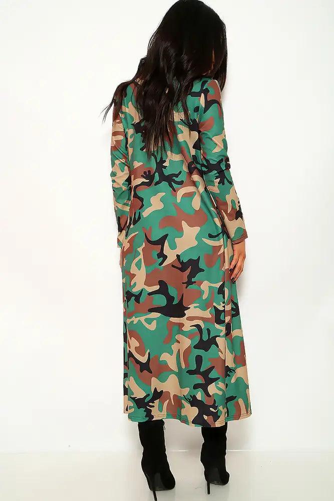 Camouflage Print Long Sleeve Light Weight Coat - AMIClubwear