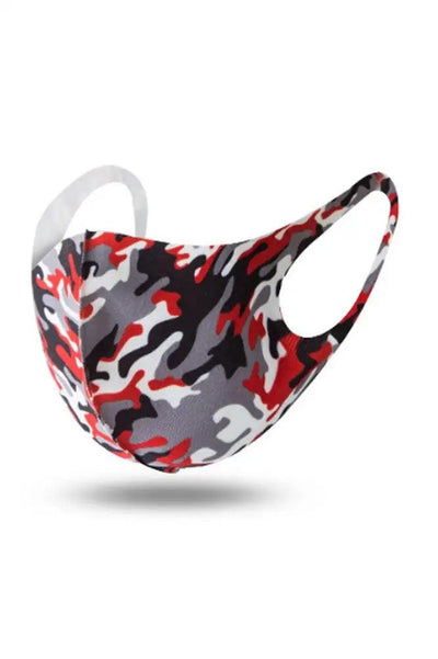 Camouflage Red Washable Face Mask - AMIClubwear