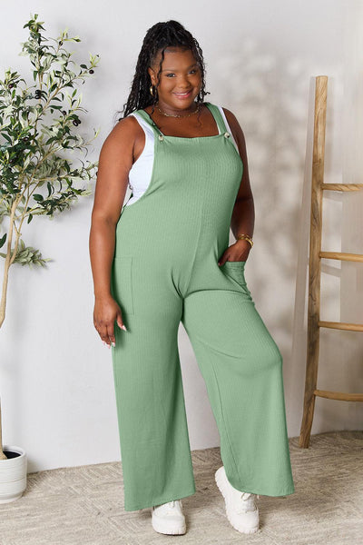 Double Take Full Size Wide Strap Overall with Pockets - AMIClubwear