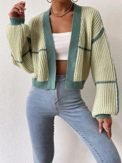 Open Front Dropped Shoulder Cardigan - AMIClubwear