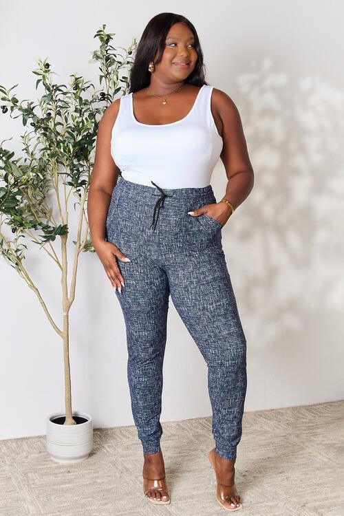 LOVEIT Heathered Drawstring Leggings with Pockets - AMIClubwear