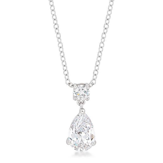 Chandelier Pear Cubic Zirconia Pendant - AMIClubwear