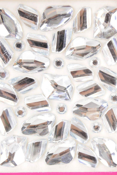 Clear Faceted Beaded Gemstone Stickers - AMIClubwear