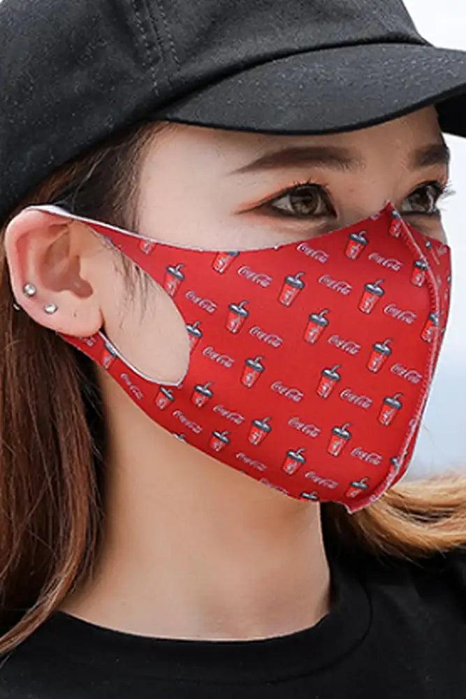 Coke Soda Print Reusable Face Mask - AMIClubwear