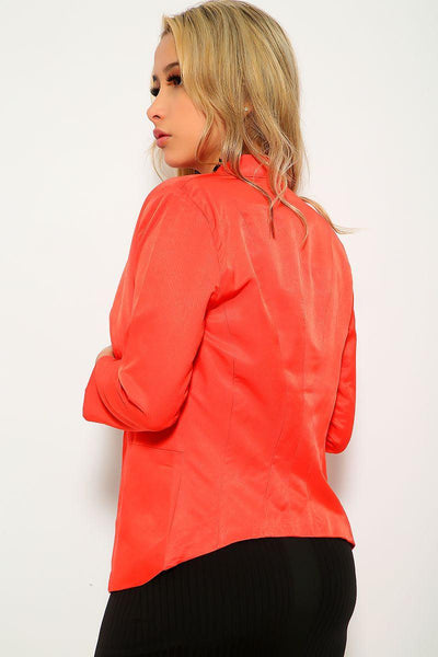 Coral Long Sleeve Blazer - AMIClubwear