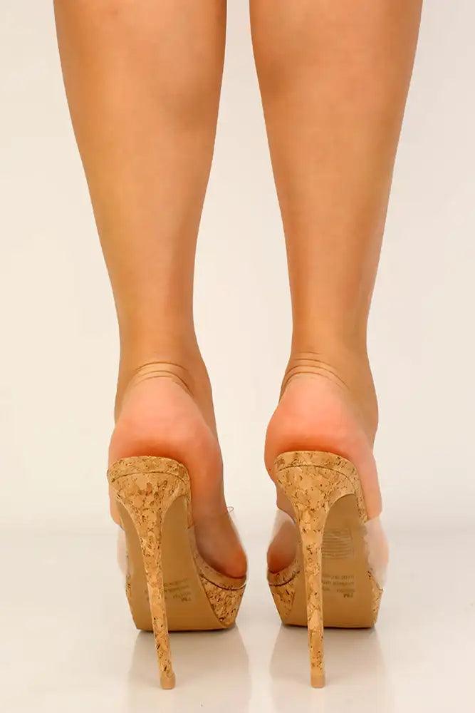 Cork hot sale perspex heels