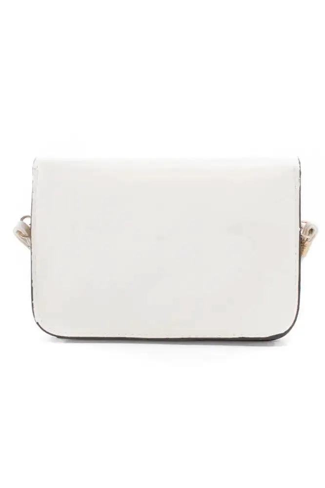 Cream Mustache Pendant Faux Leather Clutch