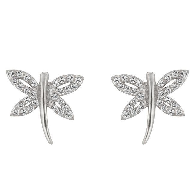 Cubic Zirconia Dragonfly Earrings - AMIClubwear