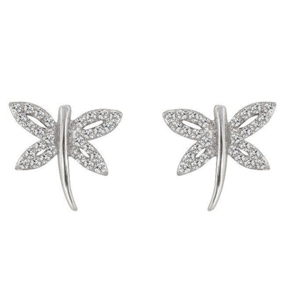 Cubic Zirconia Dragonfly Earrings - AMIClubwear