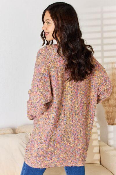 Rousseau Multicolor Open Front Knit Cardigan - AMIClubwear