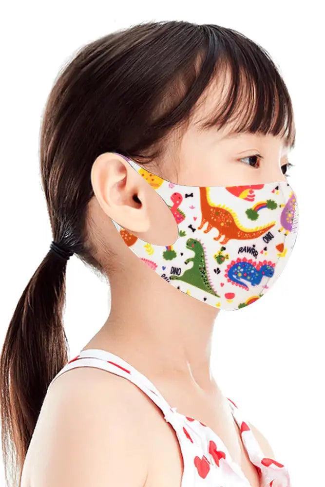 Dinosaur Print Reusable Kids Face Mask 1 Piece - AMIClubwear