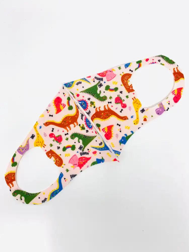 Dinosaur Print Reusable Kids Face Mask 1 Piece - AMIClubwear