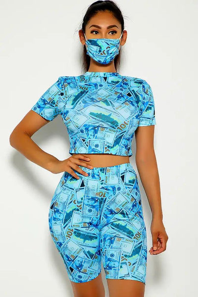 Dollar Short Sleeve Three Piece Outfit - AMIClubwear