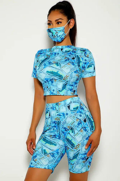 Dollar Short Sleeve Three Piece Outfit - AMIClubwear