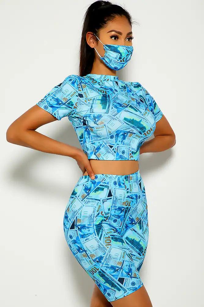 Dollar Short Sleeve Three Piece Outfit - AMIClubwear