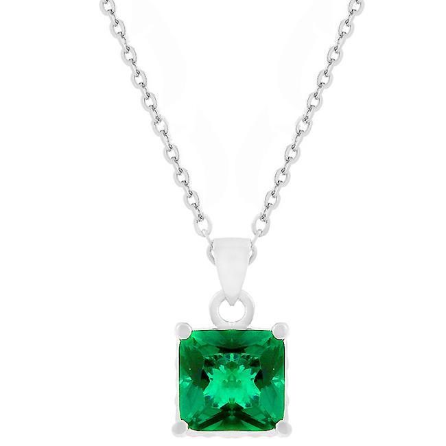 Dual Cubic Zirconia Square Pendant - AMIClubwear