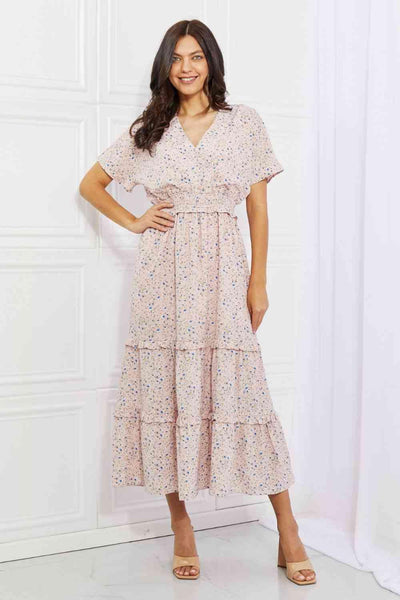 HEYSON Sweet Talk Kimono Sleeve Maxi Dress in Blush Pink - AMIClubwear