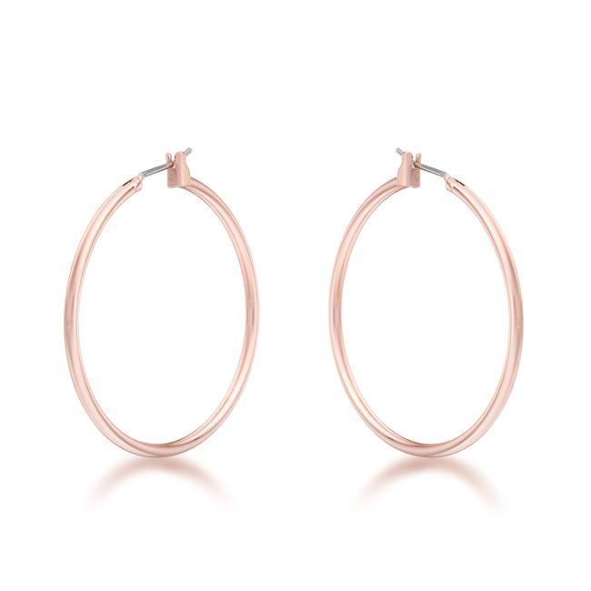 Elegant Rosegold Hoop Earrings - AMIClubwear