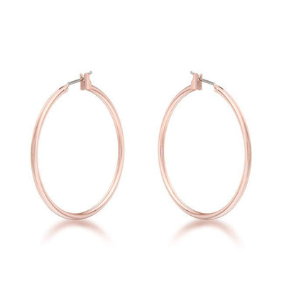 Elegant Rosegold Hoop Earrings - AMIClubwear