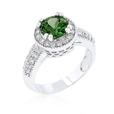 Emerald Halo Engagement Ring - AMIClubwear