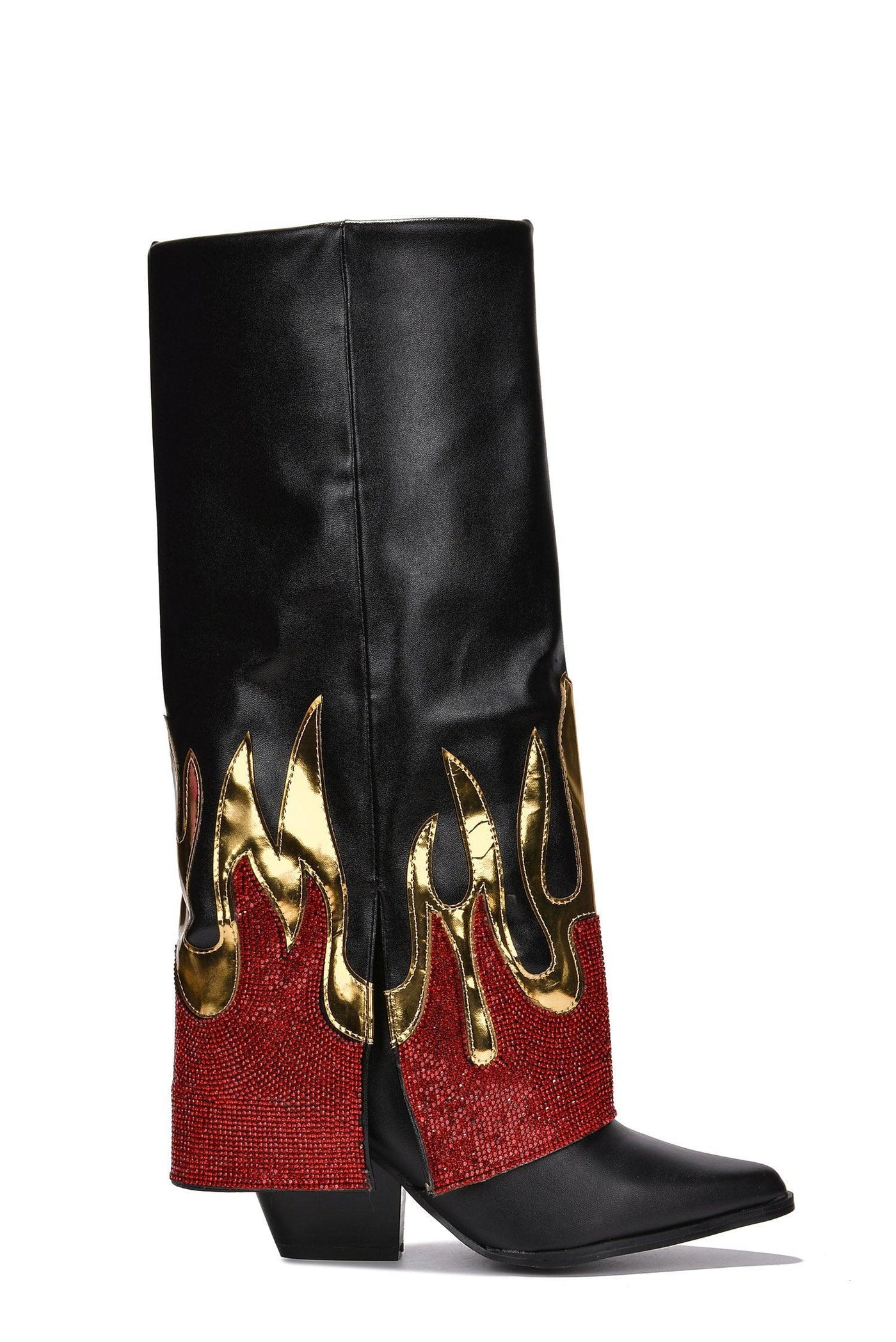 EMERSYN - BLACK Thigh High Boots - AMIClubwear