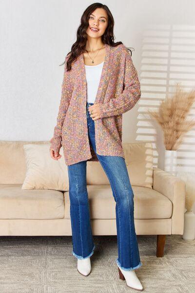 Rousseau Multicolor Open Front Knit Cardigan - AMIClubwear